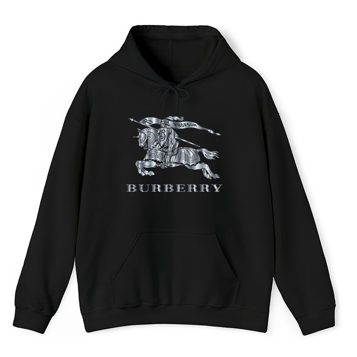 Burberry-Logo-Silver-Luxury-Unisex-Pullover-Hoodie-HTB0985 Burberry Logo Silver Luxury Unisex Pullover Hoodie HTB0985