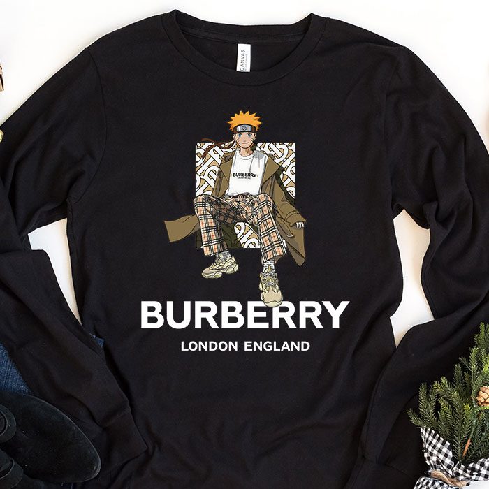 Burberry-London-Naruto-Kid-Tee-Unisex-Longsleeve-Shirt-LTB0732 Burberry London Naruto Kid Tee Unisex Longsleeve Shirt LTB0732