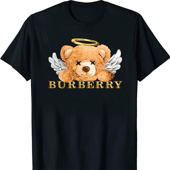 Burberry-London-Teddy-Bear-Gold-Luxury-Kid-Tee-Unisex-T-Shirt-TTB1753 Burberry London Teddy Bear Gold Luxury Kid Tee Unisex T-Shirt TTB1753