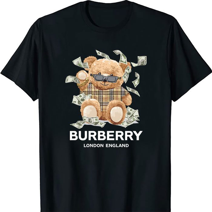 Burberry-London-Teddy-Bear-Kid-Tee-Unisex-T-Shirt-TTB1752 Burberry London Teddy Bear Kid Tee Unisex T-Shirt TTB1752