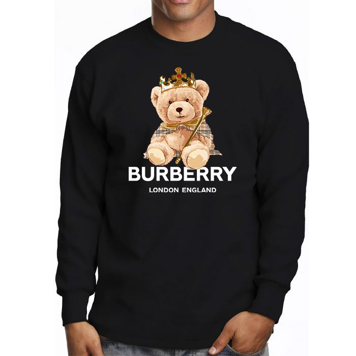 Burberry-London-Teddy-Bear-King-Kid-Tee-Unisex-Longsleeve-Shirt-LTB0728-2