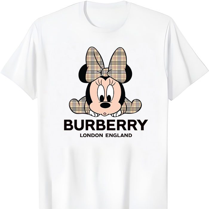 Burberry-Minnie-Mouse-Kid-Kid-Tee-Unisex-T-Shirt-TTB1769 Burberry Minnie Mouse Kid Kid Tee Unisex T-Shirt TTB1769