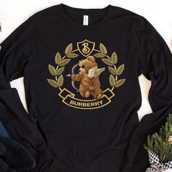 Burberry Teddy Bear Gold Luxury Kid Tee Unisex Longsleeve Shirt LTB0730