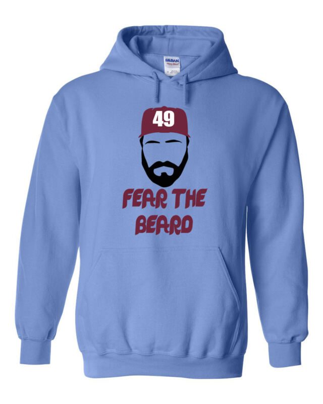 Carolina-Jake-Arrieta-Philadelphia-Phillies-Fear-The-Beard-Hooded-Sweatshirt-Unisex-Hoodie Carolina Jake Arrieta Philadelphia Phillies "Fear The Beard" Hooded Sweatshirt Unisex Hoodie