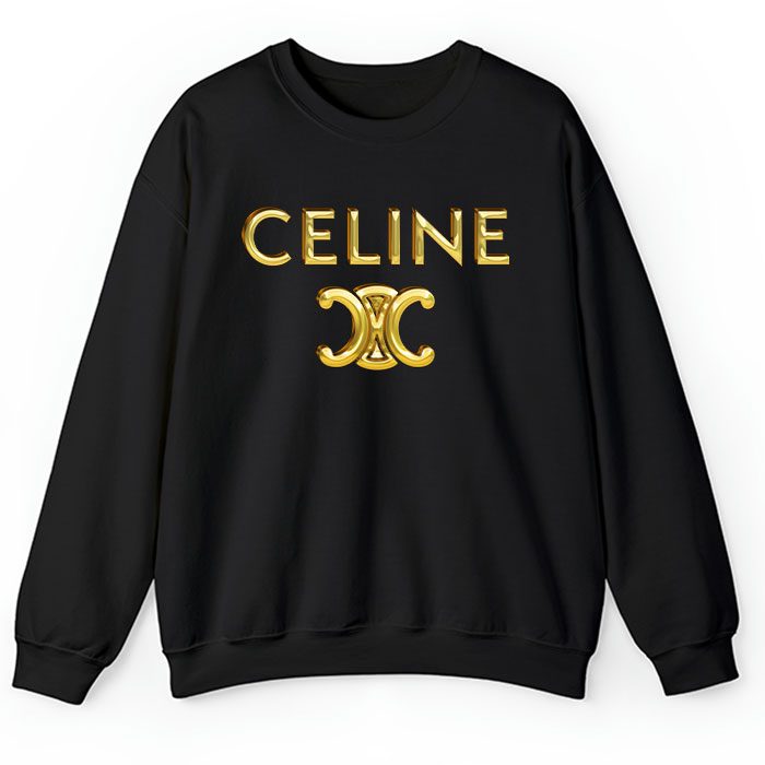 Celine-Gold-Logo-Luxury-Crewneck-Sweatshirt-CSTB0824 Celine Gold Logo Luxury Crewneck Sweatshirt CSTB0824