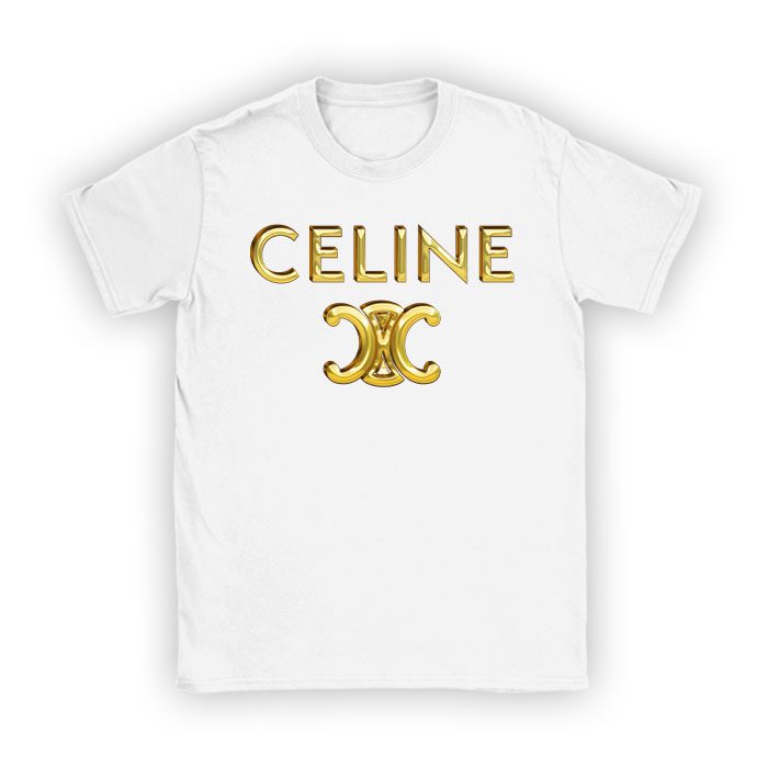 Celine-Gold-Logo-Luxury-Kid-Tee-Unisex-T-Shirt-TTB1831-1
