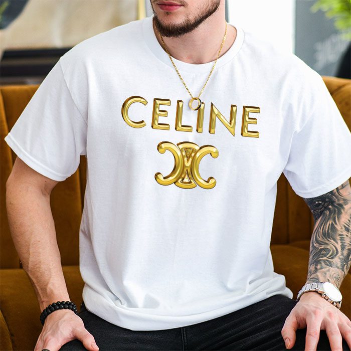 Celine-Gold-Logo-Luxury-Kid-Tee-Unisex-T-Shirt-TTB1831-3