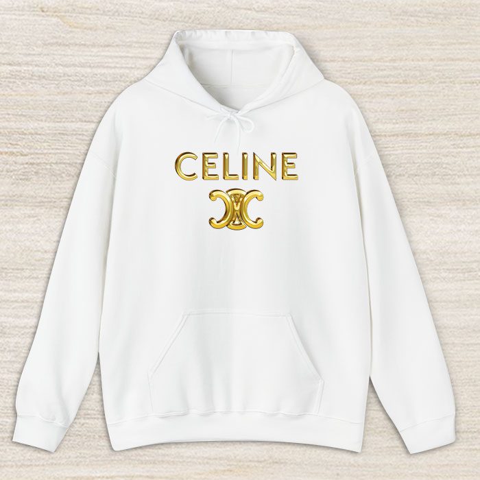 Celine-Gold-Logo-Luxury-Unisex-Pullover-Hoodie-HTB1059 Celine Gold Logo Luxury Unisex Pullover Hoodie HTB1059
