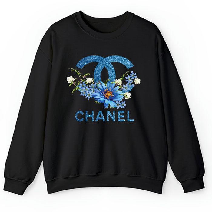 Chanel-Glitter-Flower-Logo-Crewneck-Sweatshirt-CSTB0232 Chanel Glitter Flower Logo Crewneck Sweatshirt CSTB0232
