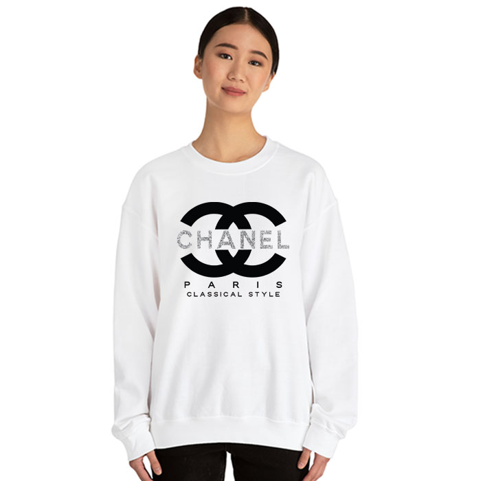 Chanel-Paris-Classical-Style-Gitter-Logo-Crewneck-Sweatshirt-CSTB0227-1