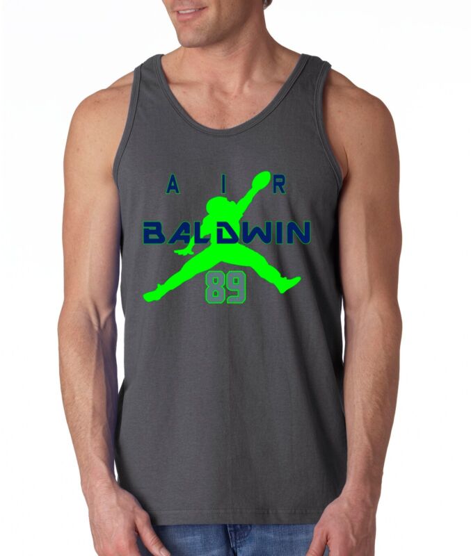 Charcoal-Doug-Baldwin-Seattle-Seahawks-Air-Baldwin-Unisex-Tank-Top Charcoal Doug Baldwin Seattle Seahawks "Air Baldwin" Unisex Tank Top