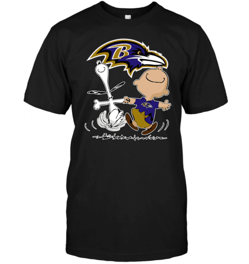 Charlie-Brown-amp-Snoopy-Baltimore-Ravens-Unisex-T-Shirt-Kid-T-Shirt-LTS023 Charlie Brown & Snoopy Baltimore Ravens Unisex T-Shirt Kid T-Shirt LTS023