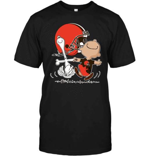 Charlie-Brown-amp-Snoopy-Cleveland-Browns-Unisex-T-Shirt-Kid-T-Shirt-LTS1855 Charlie Brown & Snoopy Cleveland Browns Unisex T-Shirt Kid T-Shirt LTS1855