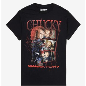 Chucky Wanna Play Panel Boyfriend Fit Girls T-Shirt Women Lady T-Shirt HTS4733