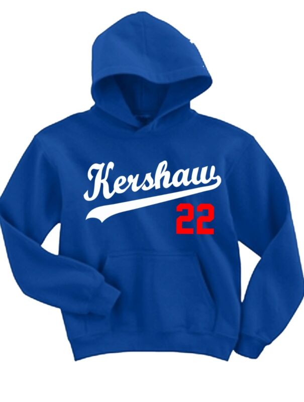 Clayton-Kershaw-Los-Angeles-Dodgers-Kershaw-Hooded-Sweatshirt-Hoodie Clayton Kershaw Los Angeles Dodgers "Kershaw" Hooded Sweatshirt Hoodie