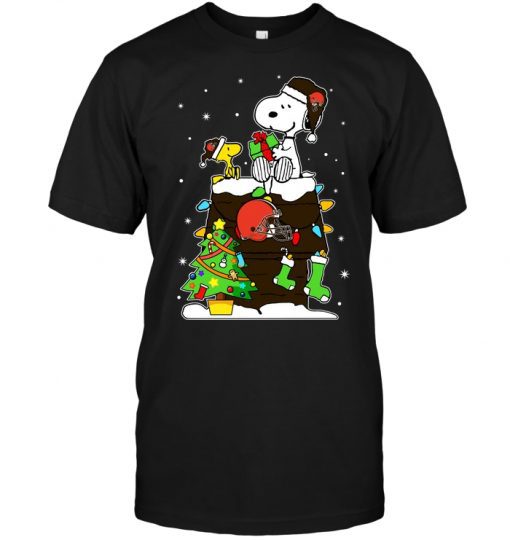 Cleveland-Browns-Snoopy-amp-Woodstock-Christmas-Unisex-T-Shirt-Kid-T-Shirt-LTS1861 Cleveland Browns Snoopy & Woodstock Christmas Unisex T-Shirt Kid T-Shirt LTS1861