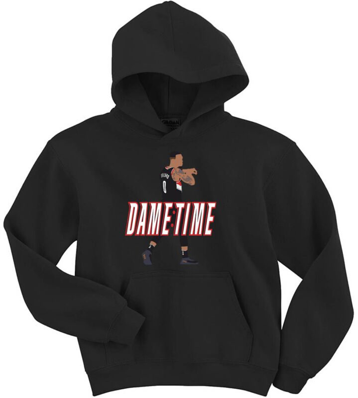 Damian-Lillard-Portland-Trail-Blazers-Dame-Time-Hooded-Sweatshirt-Unisex-Hoodie Damian Lillard Portland Trail Blazers "Dame Time" Hooded Sweatshirt Unisex Hoodie