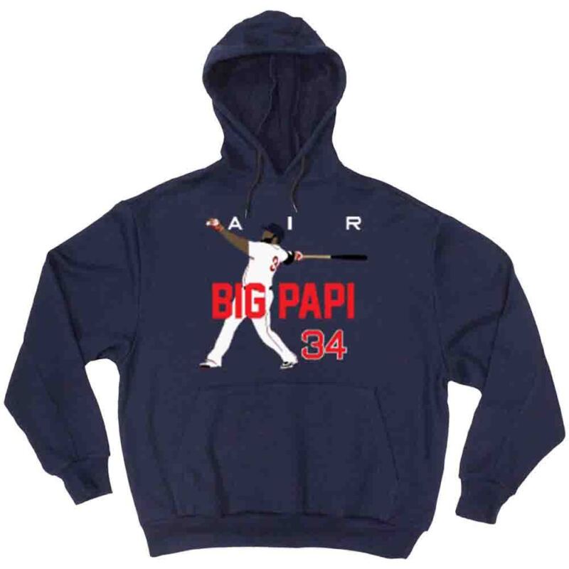 David-Ortiz-Boston-Red-Sox-Big-Papi-Air-Hr-New-Hooded-Sweatshirt-Hoodie David Ortiz Boston Red Sox Big Papi "Air Hr New" Hooded Sweatshirt Hoodie