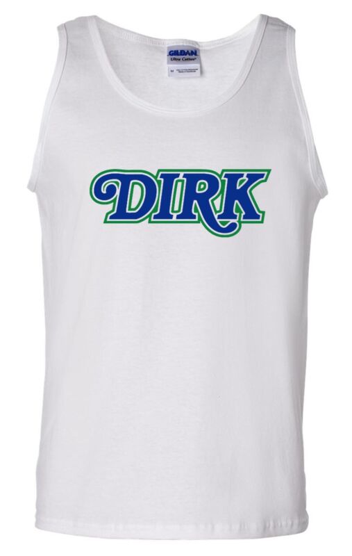 Dirk-Nowitzki-Dallas-Mavericks-Old-School-Logo-Text-Unisex-Tank-Top Dirk Nowitzki Dallas Mavericks "Old School Logo Text" Unisex Tank Top