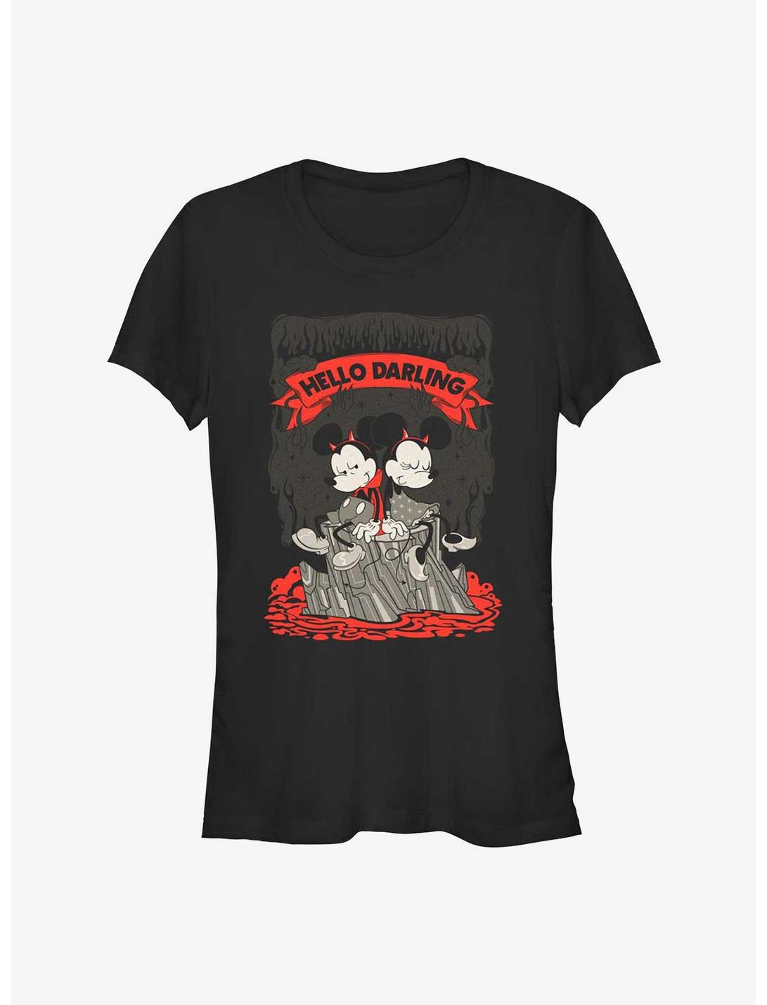 Disney-Mickey-Mouse-Minnie-Mouse-Hello-Darling-Girls-T-Shirt-Women-Lady-T-Shirt-HTS4019 Disney Mickey Mouse & Minnie Mouse Hello Darling Girls T-Shirt Women Lady T-Shirt HTS4019