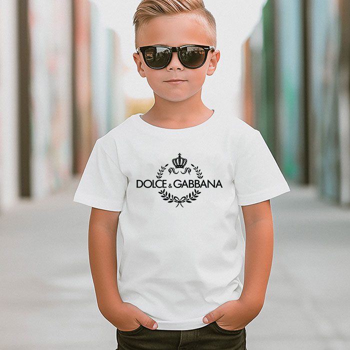 Dolce-Gabbana-King-Logo-Luxury-Kid-Tee-Unisex-T-Shirt-TTB1848-4