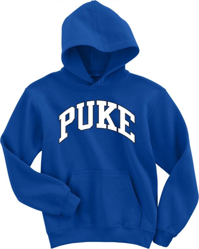 Duke-Blue-Devils-Unc-North-Carolina-Puke-Hooded-Sweatshirt-Hoodie Duke Blue Devils Unc North Carolina "Puke" Hooded Sweatshirt Hoodie