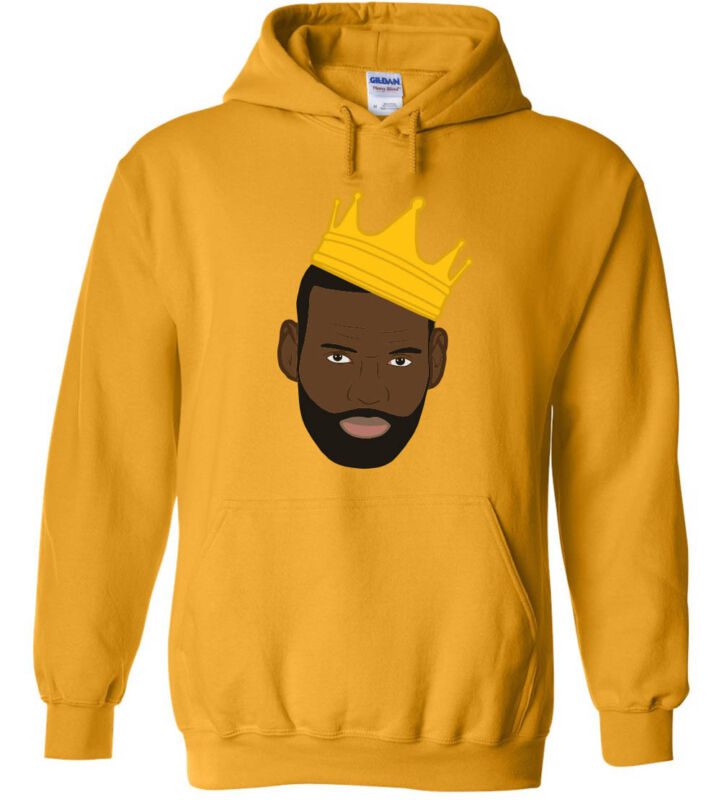 Gold-Lebron-James-Los-Angeles-Lakers-King-Pic-Hooded-Sweatshirt-Unisex-Hoodie Gold Lebron James Los Angeles Lakers "King Pic" Hooded Sweatshirt Unisex Hoodie