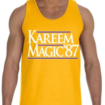 Gold Magic Johnson Los Angeles Lakers "Kareem 87" Unisex Tank Top