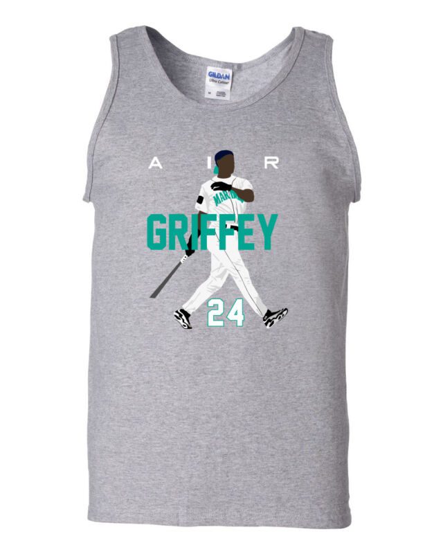 Grey-Ken-Griffey-Jr.-Seattle-Mariners-Air-Pic-Unisex-Tank-Top Grey Ken Griffey Jr. Seattle Mariners "Air Pic" Unisex Tank Top