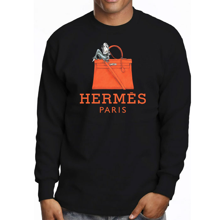 Hermes-Paris-Bags-Kelly-Kid-Tee-Unisex-Longsleeve-Shirt-LTB0574-3