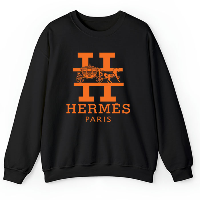 Hermes-Paris-Horse-Logo-Crewneck-Sweatshirt-CSTB0487 Hermes Paris Horse Logo Crewneck Sweatshirt CSTB0487