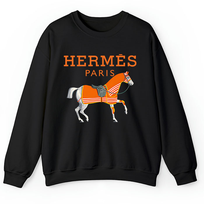 Hermes-Paris-Horse-Original-Logo-Crewneck-Sweatshirt-CSTB0476 Hermes Paris Horse Original Logo Crewneck Sweatshirt CSTB0476