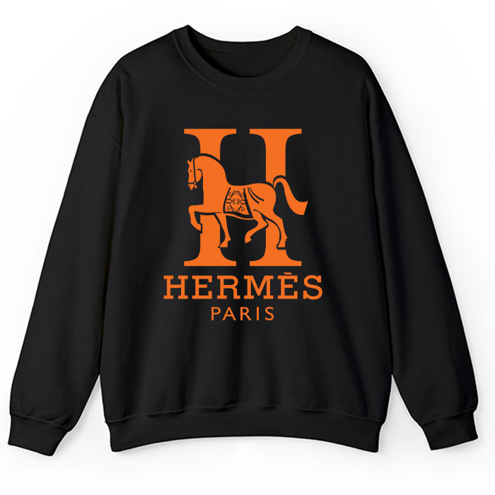 Hermes-Paris-Horse-Original-Logo-Crewneck-Sweatshirt-CSTB0483 Hermes Paris Horse Original Logo Crewneck Sweatshirt CSTB0483