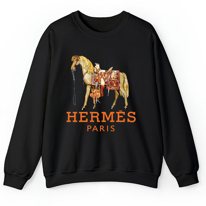 Hermes-Paris-Horse-Original-Logo-Crewneck-Sweatshirt-CSTB0488 Hermes Paris Horse Original Logo Crewneck Sweatshirt CSTB0488