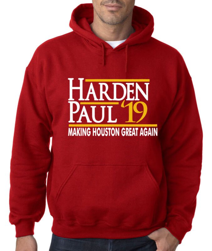 James-Harden-Chris-Paul-Houston-Rockets-19-Hooded-Sweatshirt-Unisex-Hoodie James Harden Chris Paul Houston Rockets "19" Hooded Sweatshirt Unisex Hoodie