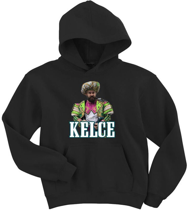 Jason-Kelce-Philadelphia-Eagles-Parade-Mummers-Hoodie-Hooded-Sweatshirt Jason Kelce Philadelphia Eagles Parade "Mummers" Hoodie Hooded Sweatshirt