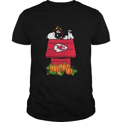 Kansas-City-Chiefs-Snoopy-Pumpkin-House-Unisex-T-Shirt-Kid-T-Shirt-LTS2970 Kansas City Chiefs Snoopy Pumpkin House Unisex T-Shirt Kid T-Shirt LTS2970