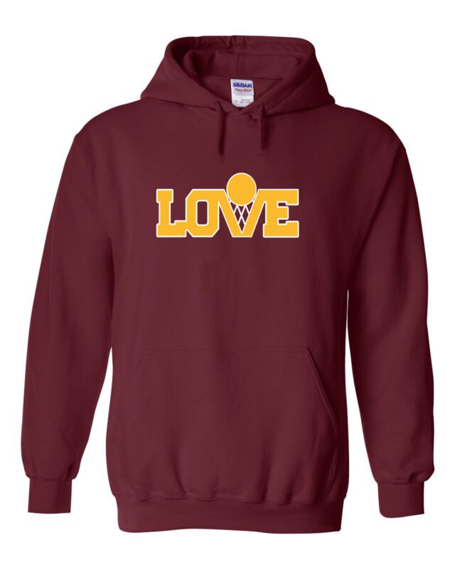 Kevin-Love-Cleveland-Cavaliers-Love-Maroon-Hooded-Sweatshirt-Hoodie Kevin Love Cleveland Cavaliers "Love Maroon" Hooded Sweatshirt Hoodie