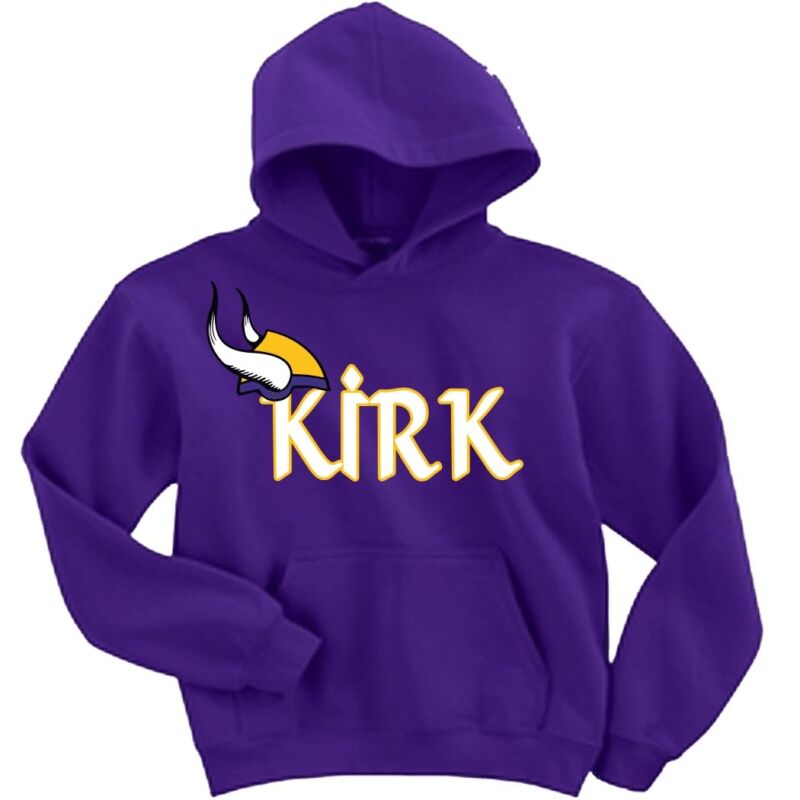 Kirk-Cousins-Minnesota-Vikings-Kirk-Hoodie-Hooded-Sweatshirt Kirk Cousins Minnesota Vikings "Kirk" Hoodie Hooded Sweatshirt