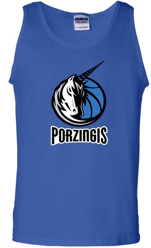 Kristaps-Porzingis-Dallas-Mavericks-Unicorn-Logo-Unisex-Tank-Top Kristaps Porzingis Dallas Mavericks "Unicorn Logo" Unisex Tank Top