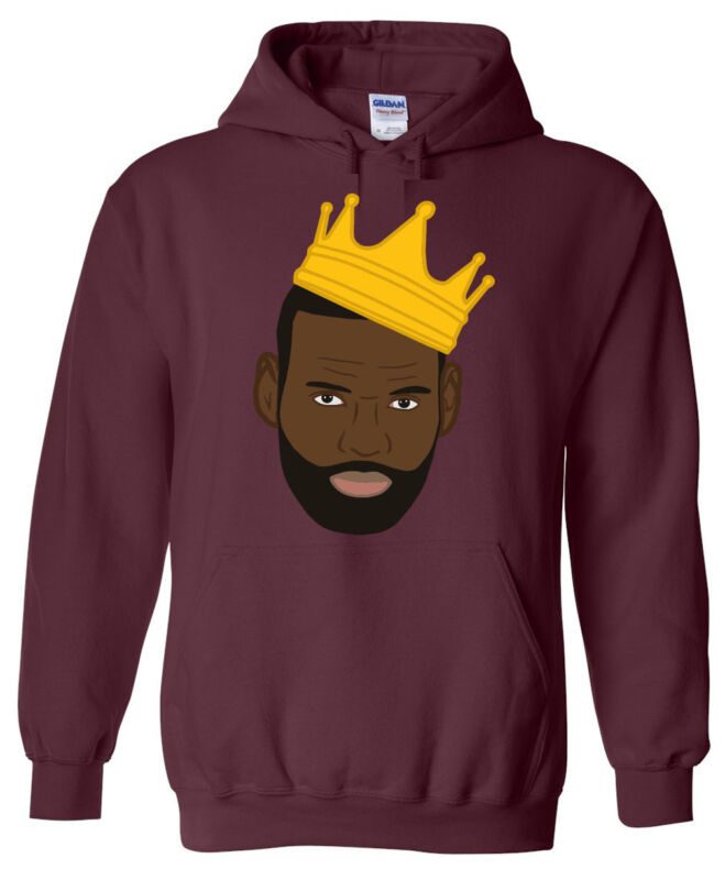 Lebron-James-Cleveland-Cavaliers-King-Pic-Hoodie-Hooded-Sweatshirt Lebron James Cleveland Cavaliers "King Pic" Hoodie Hooded Sweatshirt