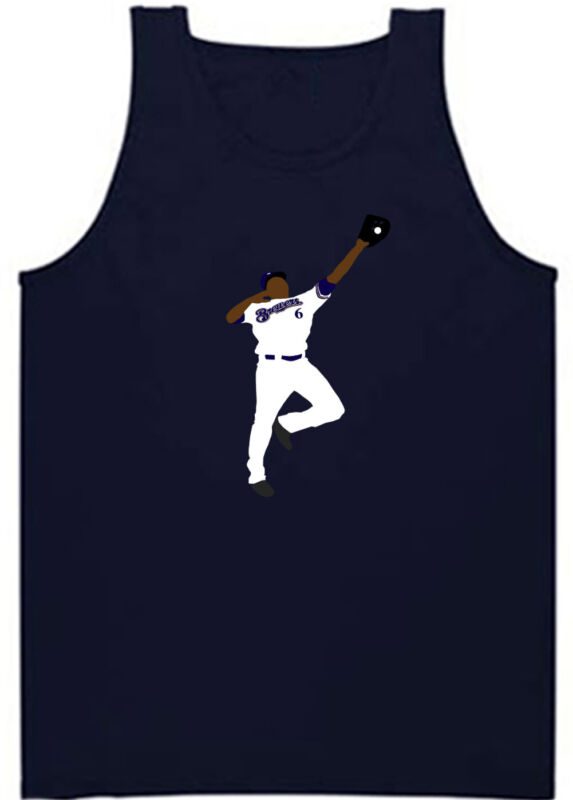 Lorenzo-Cain-Milwaukee-Brewers-Robbing-Home-Run-Unisex-Tank-Top Lorenzo Cain Milwaukee Brewers "Robbing Home Run" Unisex Tank Top