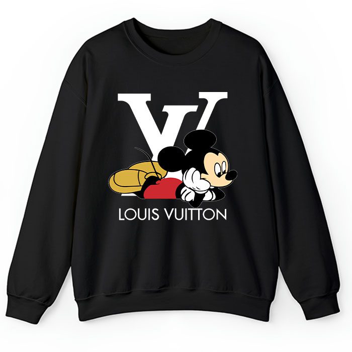 Louis-Vuitton-Logo-Luxury-Mickey-Mouse-Crewneck-Sweatshirt-CSTB1171 Louis Vuitton Logo Luxury Mickey Mouse Crewneck Sweatshirt CSTB1171