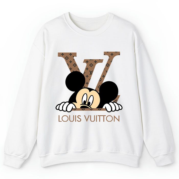 Louis-Vuitton-Logo-Luxury-Monogram-Canvas-Pattern-Mickey-Mouse-Crewneck-Sweatshirt-CSTB1173 Louis Vuitton Logo Luxury Monogram Canvas Pattern Mickey Mouse Crewneck Sweatshirt CSTB1173
