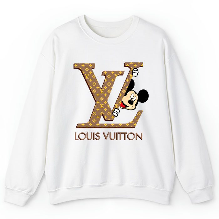 Louis-Vuitton-Logo-Luxury-Monogram-Canvas-Pattern-Mickey-Mouse-Crewneck-Sweatshirt-CSTB1178 Louis Vuitton Logo Luxury Monogram Canvas Pattern Mickey Mouse Crewneck Sweatshirt CSTB1178
