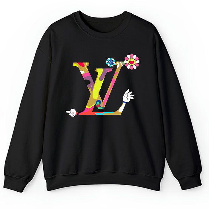 Louis-Vuitton-Logo-Luxury-Takashi-Murakami-Flower-Crewneck-Sweatshirt-CSTB1041 Louis Vuitton Logo Luxury Takashi Murakami Flower Crewneck Sweatshirt CSTB1041