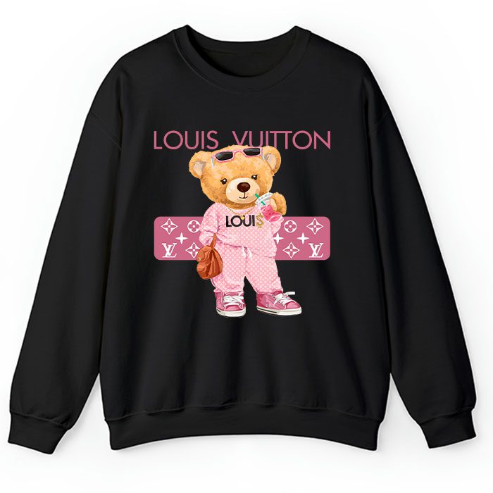 Louis-Vuitton-Logo-Luxury-Teddy-Bear-Crewneck-Sweatshirt-CSTB1072 Louis Vuitton Logo Luxury Teddy Bear Crewneck Sweatshirt CSTB1072