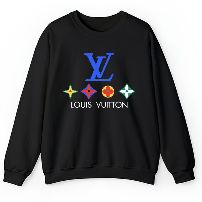 Louis-Vuitton-Logo-Luxury-With-Color-Monogram-Crewneck-Sweatshirt-CSTB1156 Louis Vuitton Logo Luxury With Color Monogram Crewneck Sweatshirt CSTB1156