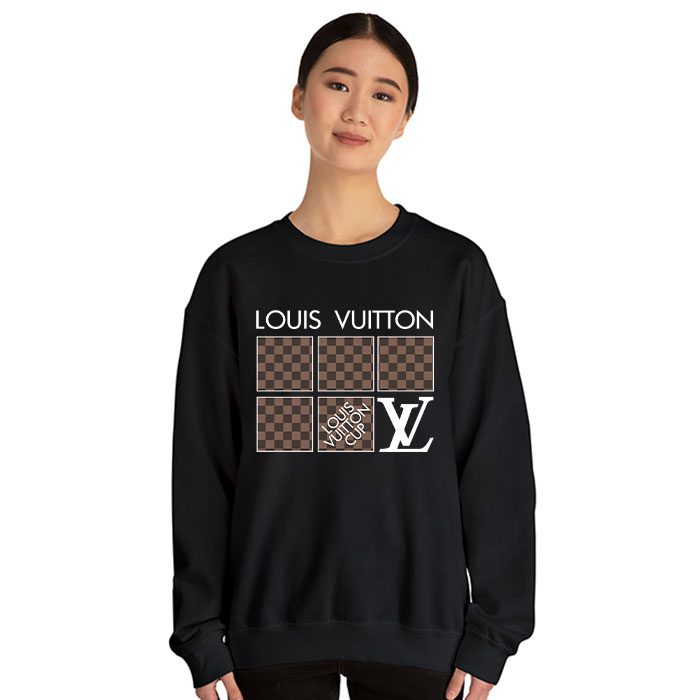 Louis-Vuitton-Logo-Luxury-With-Damier-Pattern-Crewneck-Sweatshirt-CSTB1155-2