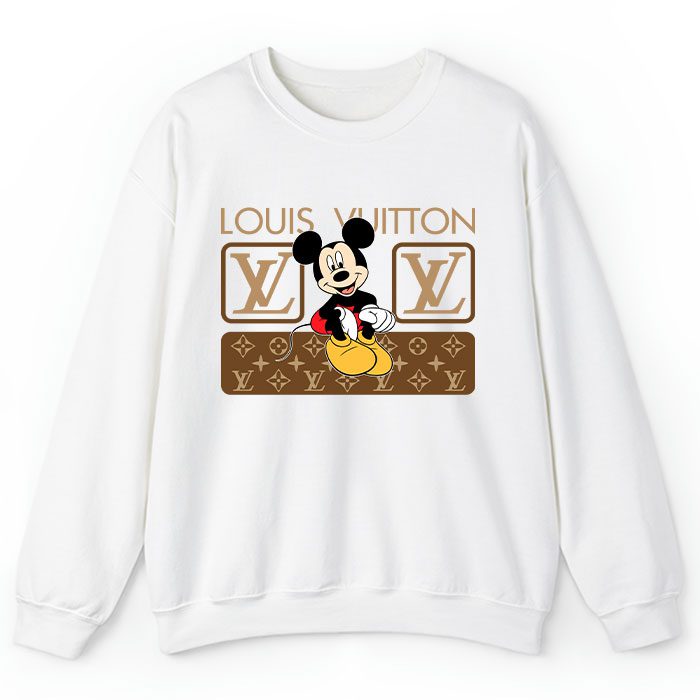 Louis-Vuitton-Monogram-Canvas-Pattern-Mickey-Mouse-Crewneck-Sweatshirt-CSTB1163 Louis Vuitton Monogram Canvas Pattern Mickey Mouse Crewneck Sweatshirt CSTB1163